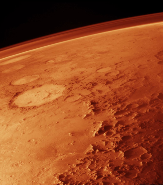 The Martian atmosphere has 1% of the atmosphere of Earth.  Looks cool in this shot, huh?  photo:  SnowBrains.com