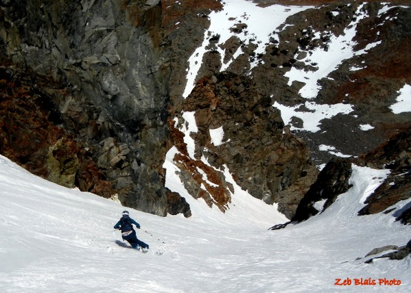 Julie Brown rips the lower half of the Unknown off Mount Dana.