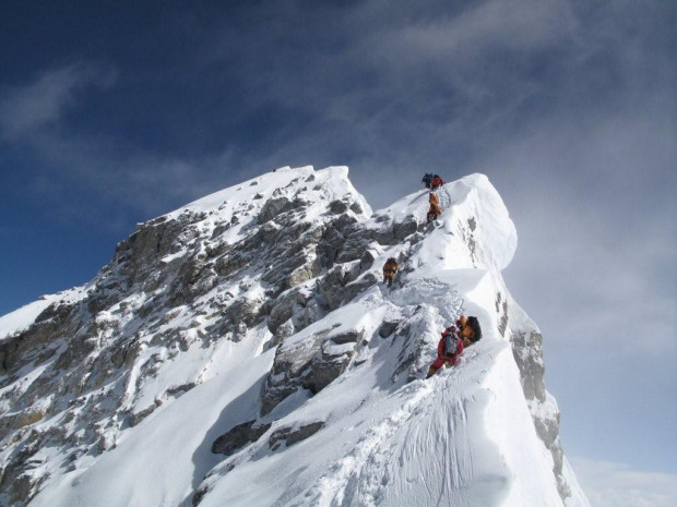 Climbing route on Everest