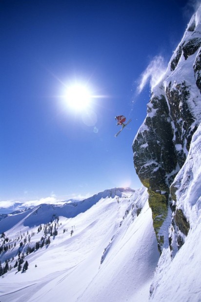 Chuck Patterson is known for one thing in the ski world:  Going Big.  Chuck at Squaw Valley, CA.  photo:  Hank deVre