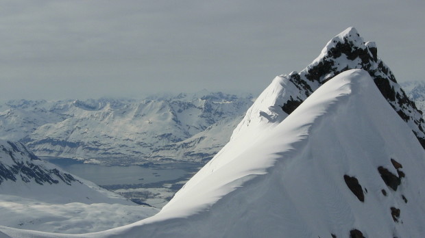Valdez, AK as seen from the top of Meteorite Peak.