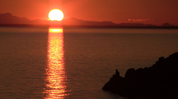 Turnagain arm sunset, alaska.  April 2012.  photo:  miles clark