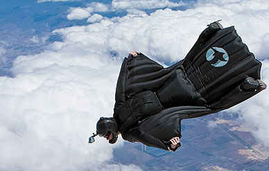 Jeb Corliss Doing his wingsuit flying from a plane