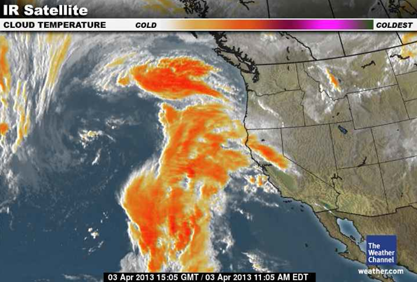 West Coast Satellite Image from April 3rd, 2013