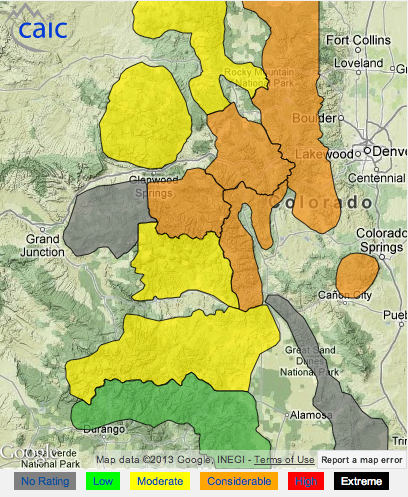 Colorado Avalanche Forecast zones