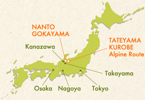 Map showing Tateyama's 