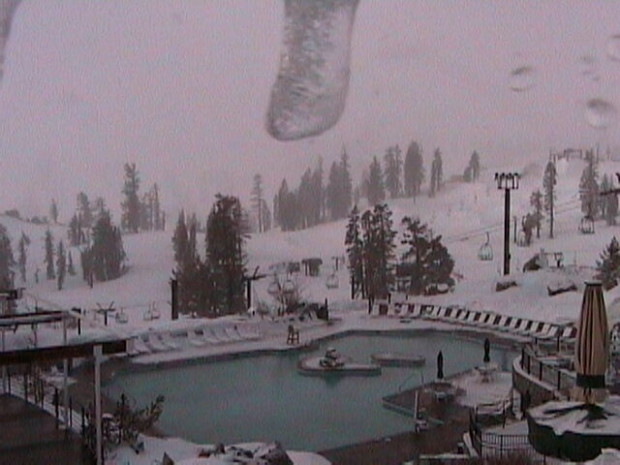 Squaw High Camp pool at 8:45am