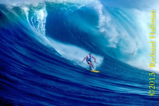 Chuck Patterson charging Jaws, Hawaii on wave skis.  photo: 