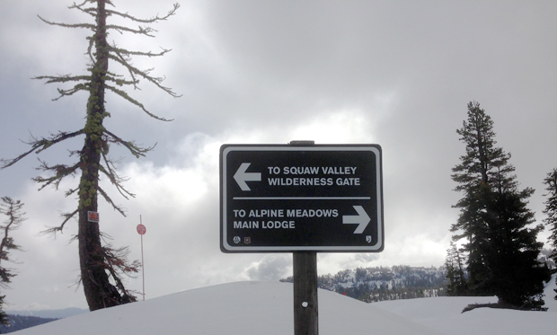 Squaw-Alpine traverse sign