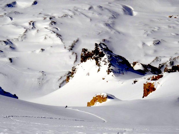 A speck in the expanse.  skier: miles clark. photo: sierra borne