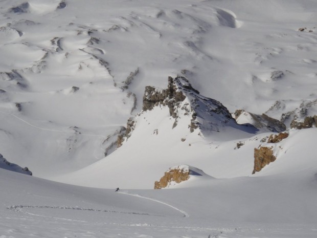 big avalanche terrain in Las Leñas, Argentina.  photo: sierra bourne