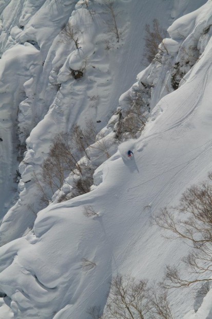 Goryu pillow spines.  Hakuba, Japan.  skier: miles clark.  photo:  mark virgin