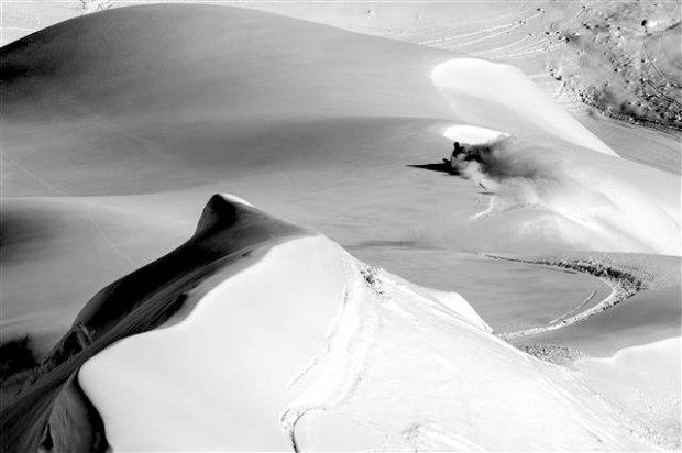skier: Cody Townsend.  ©Freeride World Tour.  photo:  J. Bernard