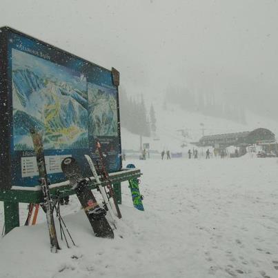 Yesterday afternoon at A-Basin.  Snowing baby