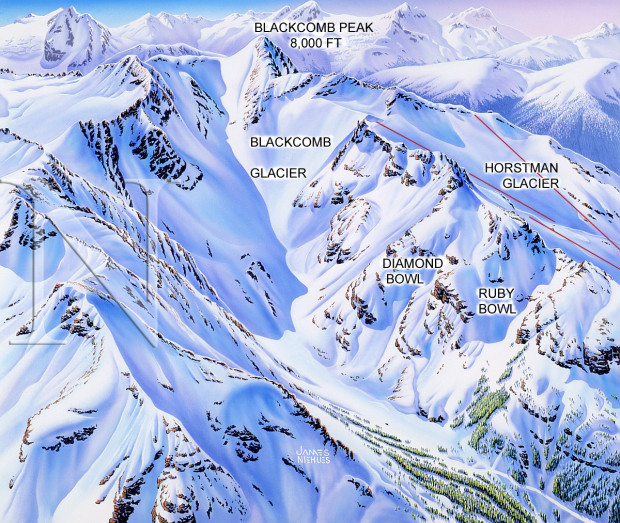 Blackcomb Glacier Map