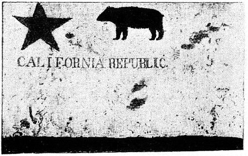 Photograph of the original Bear Flag in 