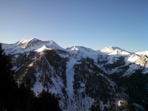 Watching the sun rise over the Wasatch as the moon is setting. Photo: Kyler Roush