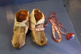 Sami ski boots in the Arctic Museum in Norway