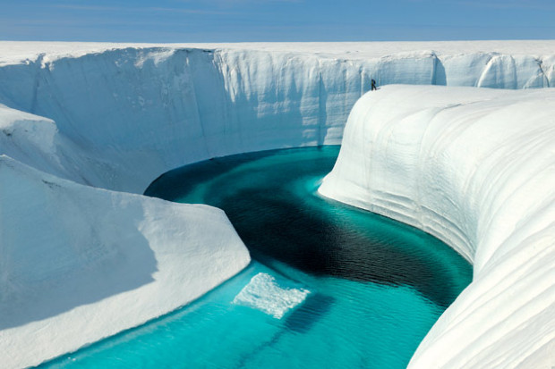 Greenland ice river