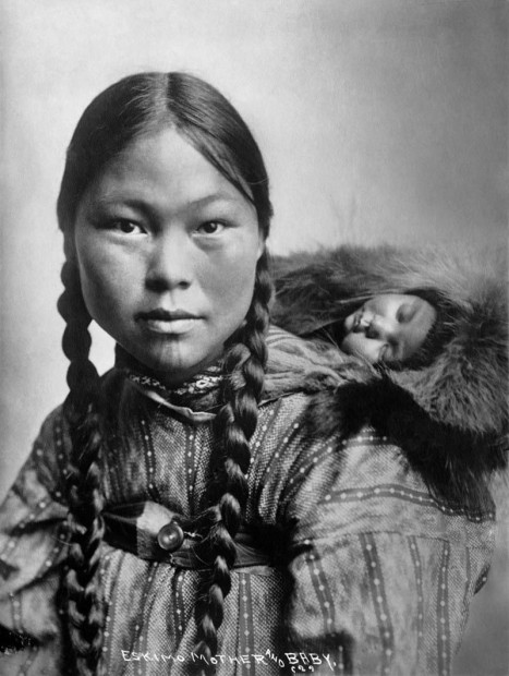 Eskimo woman and baby