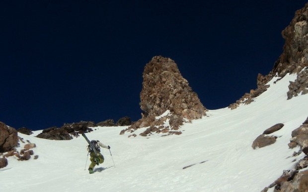 Seel kicking the last thousand feet of climbing.  photo: zeb blais
