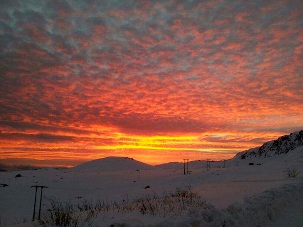 Valle Nevado sunset last night