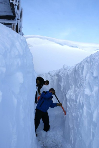 A good example of how deep it is at Mt. Hutt.  This is the restaurant'sdeck 