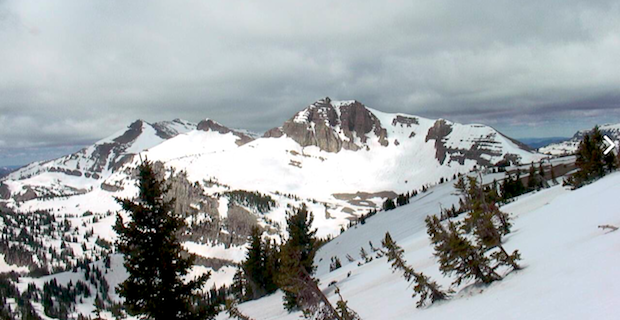 Cody Peak at Jackson Hole today at 10:30am.  Still plenty of snow up there