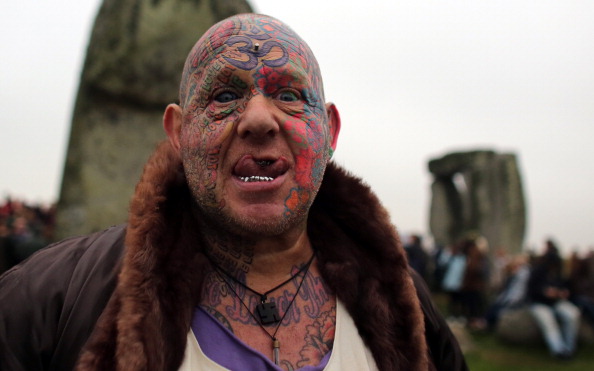 Mad Al hangs with the Druids at Stonehenge during summer solstice today. Photo by Matt Cardy/Getty Images