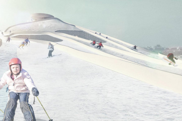 Ski slope rendering.