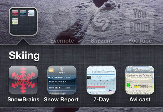 SnowBrains App on iPhone 5
