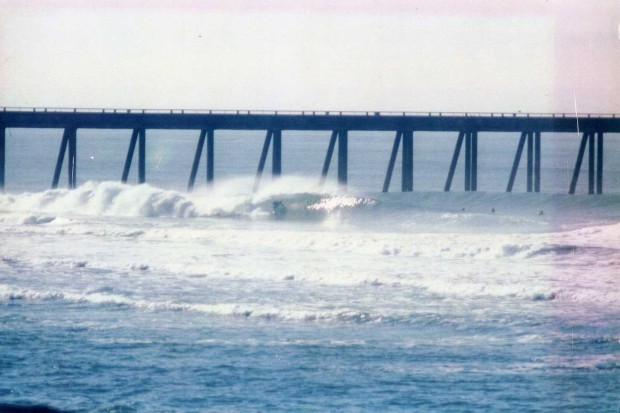 There was a pier on Ocean Beach for a few years in the 70s.  Oh, and some barrels...