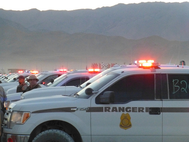Cops lined up at Burning Man.