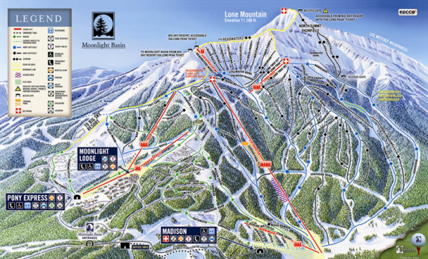 Moonlight Basin ski resort trail map