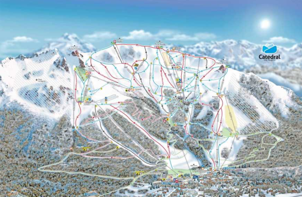 click here for larger image:  Catedral ski resort trail map.