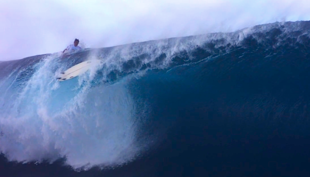 Teahupoo wipeout.  This guy is headed for the reef