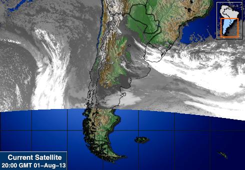 The latest satellite image of Southern South America on August 1st, 2013