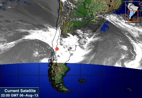 Bariloche is the red dot.  Southern South America satellite image today showing a big storm hitting us hard