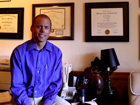 Dr. Robb Gaffney in his office in Squaw Valley, CA