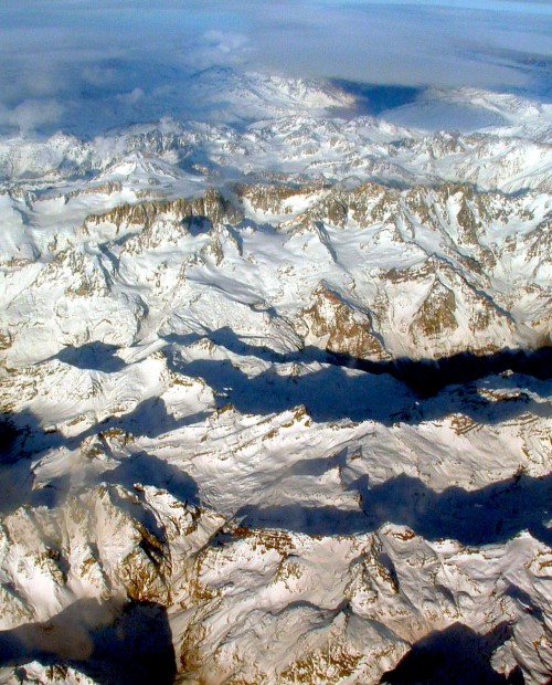 Aerial photo of Andes Mountains.  image:  wikipedia