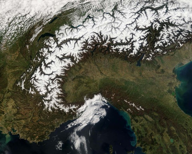 Alps from Space. photo:  NASA