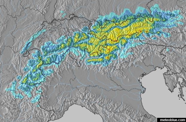 meteoblue.coms forecast for Oct. 11th, in the Alps looks good.