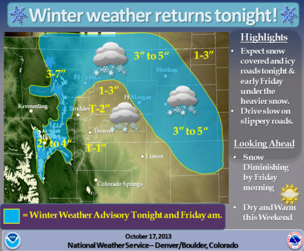 Winter weather advisory from last night in CO.