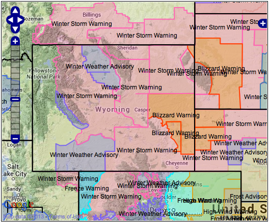 MANY Winter Storm Warnings in the Northern Rockies Today