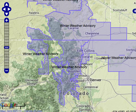 Winter Weather Advisories for CO and WY.  Oct. 17th.