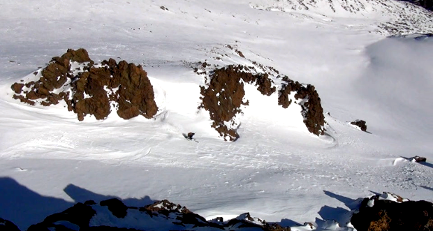 couloir skiing in Argentina conditions report