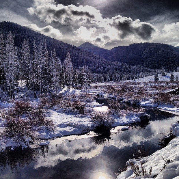 The tranquil waters of the North Fork Big Lost river are ready for winter to take hold. Photo: Michael Dunning