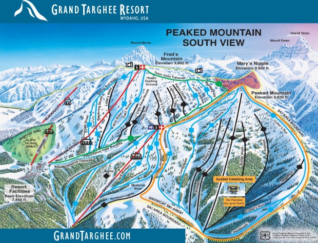 Grand Targhee ski area map.