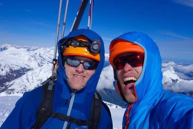 Magnus Kastengren (left) and Andreas Fransson on summit of Mt. Aspiring, NZ on Oct. 21st, 2013.
