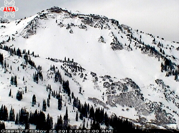 Alta, UT opened today!  photo from 9:52am today.